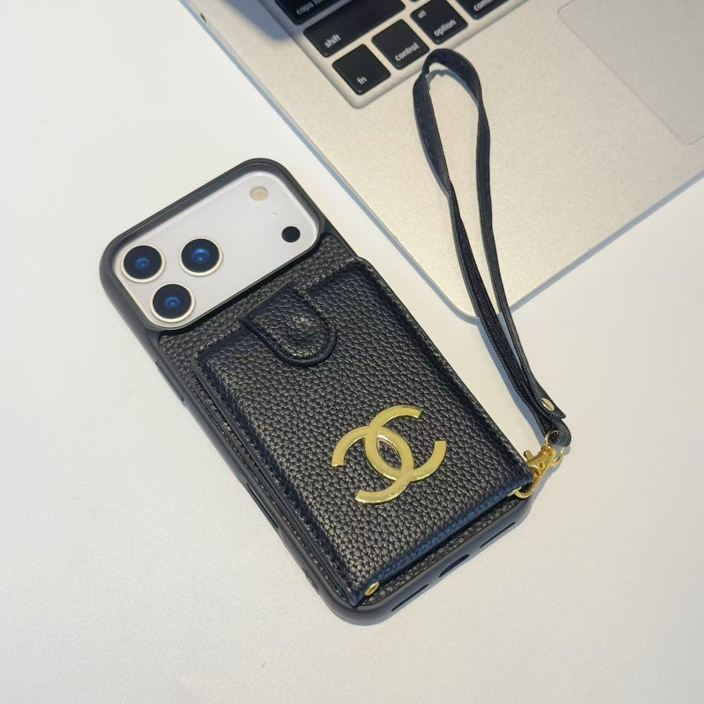 Luxury CC Wallet Phone Case with Strap & Card Holder