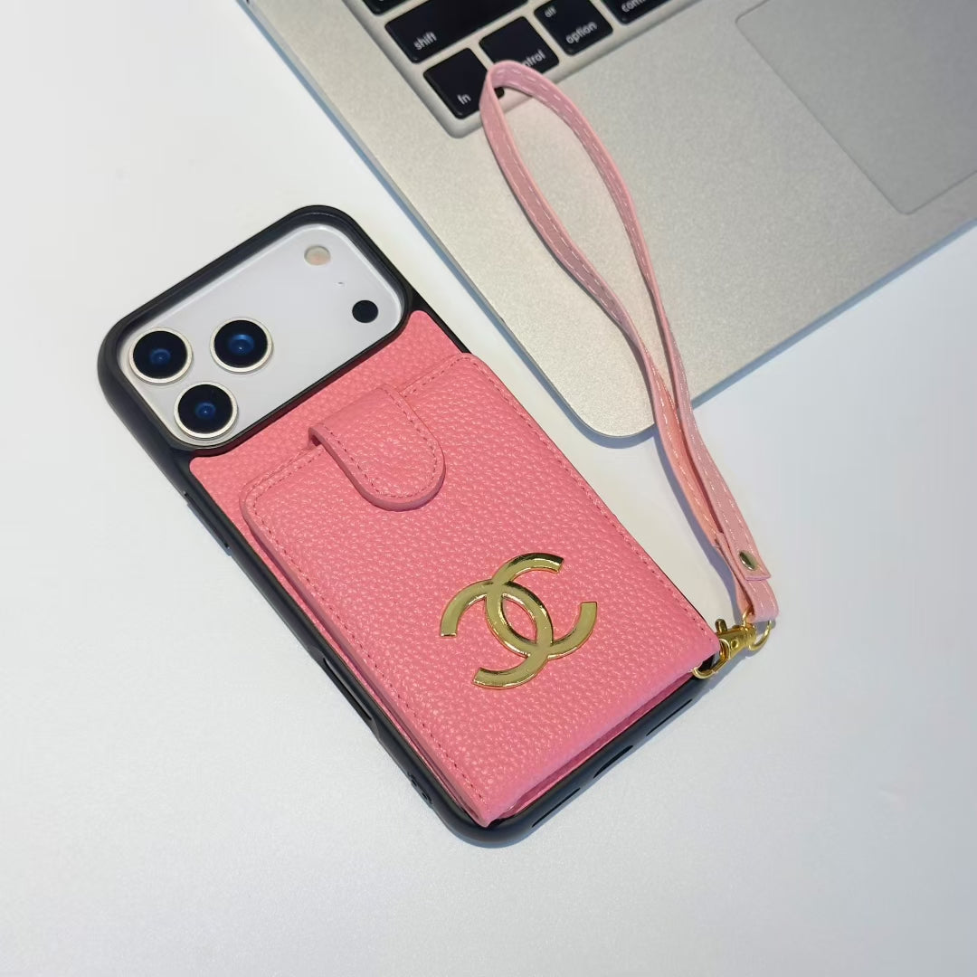 Luxury CC Wallet Phone Case with Strap & Card Holder