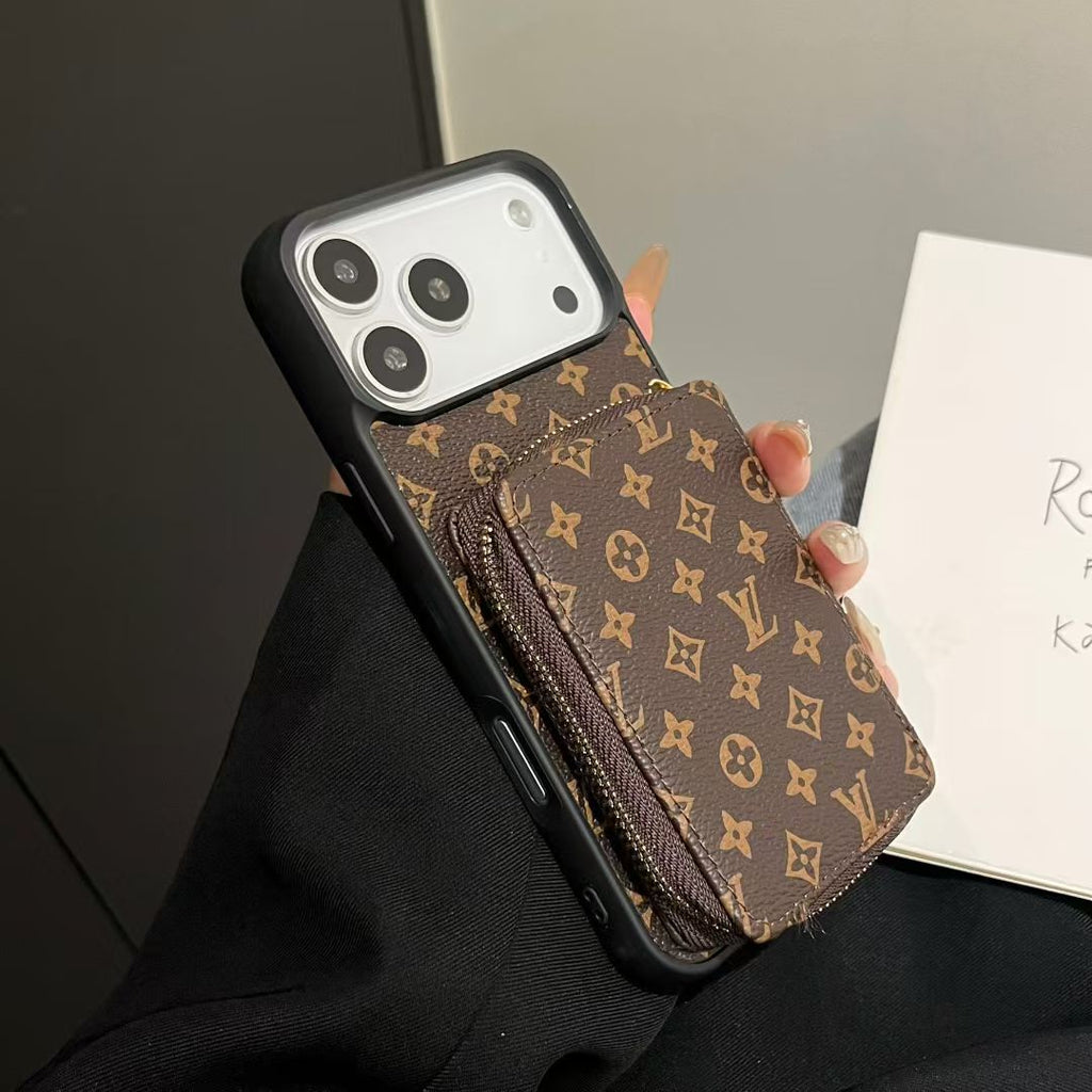 Louis Vuitton-Inspired Wallet Case for iPhone 13 to 17| LV Card Holder