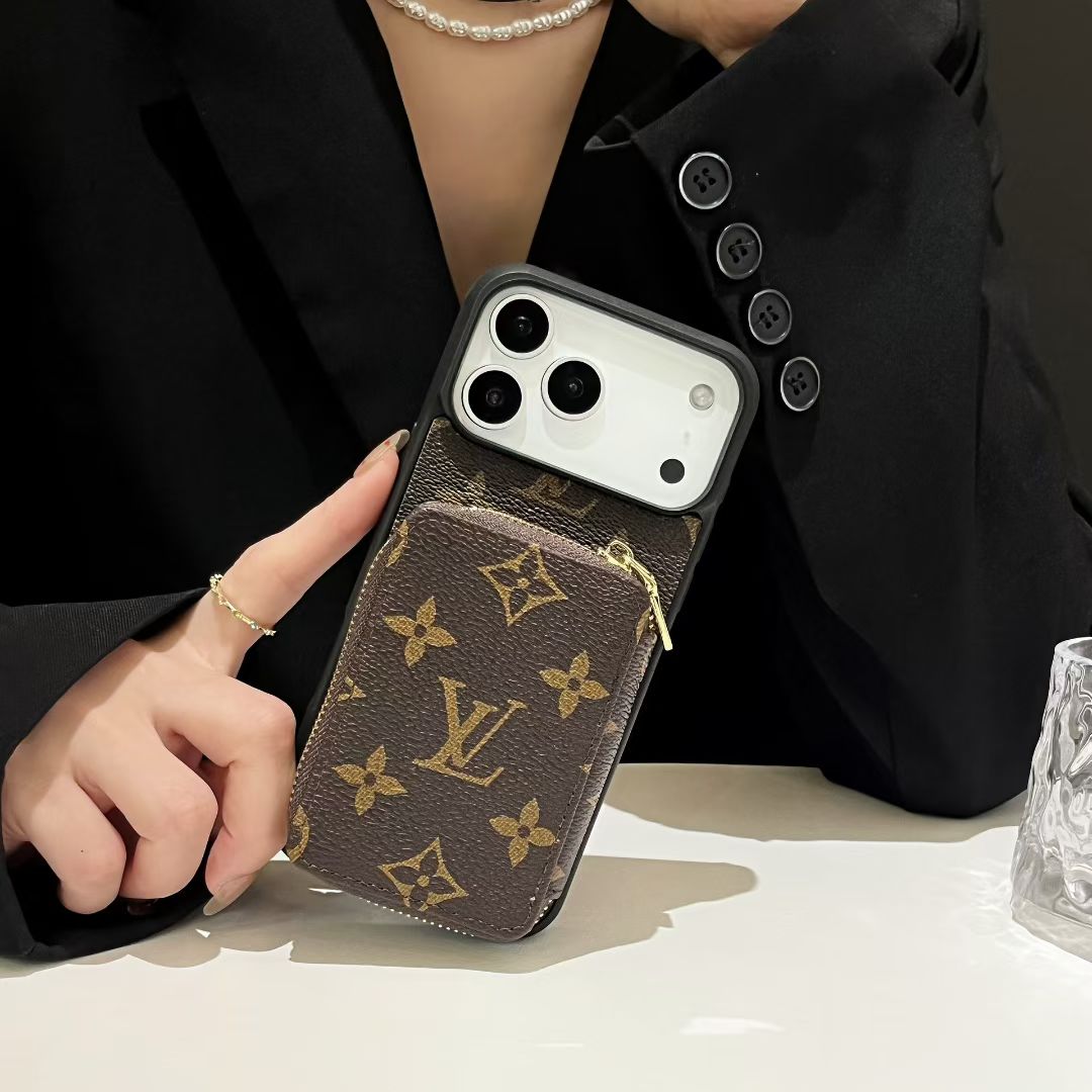Louis Vuitton-Inspired Wallet Case for iPhone 13 to 17| LV Card Holder