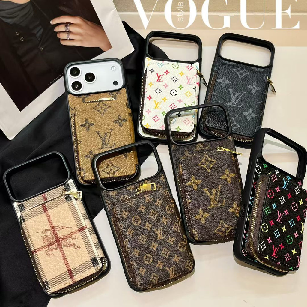 Louis Vuitton-Inspired Wallet Case for iPhone 13 to 17| LV Card Holder