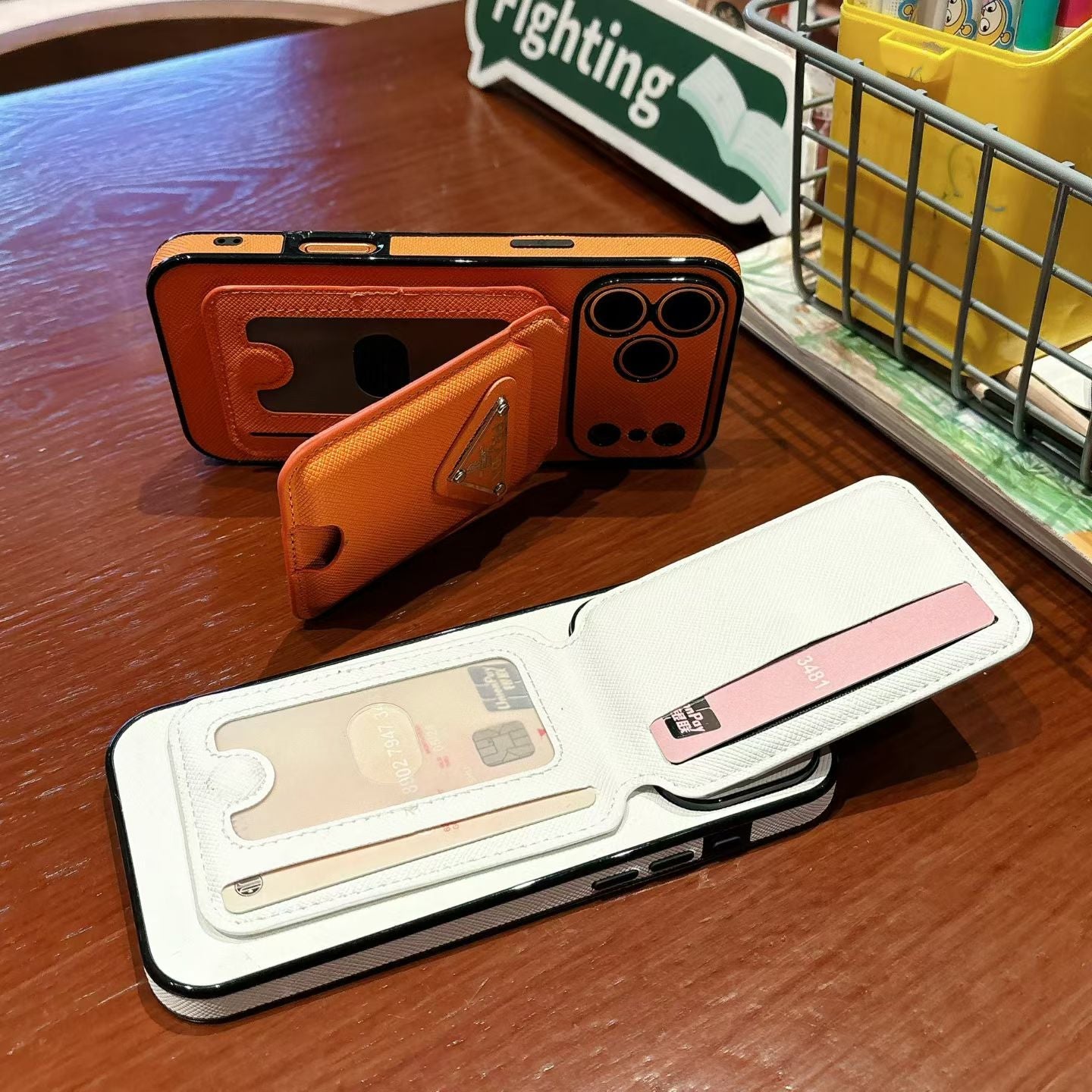 Premium Fashion iPhone Case with Prada-Style Logo Design