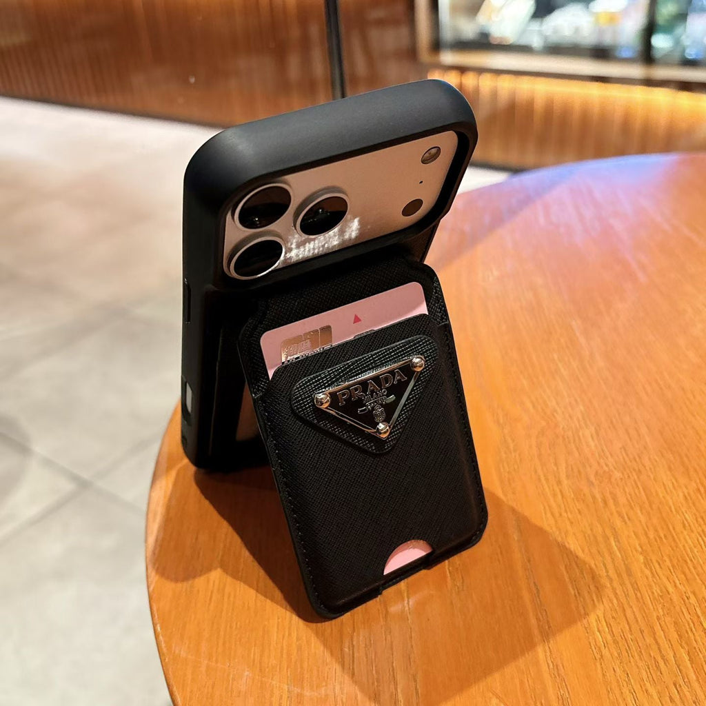 Premium Fashion iPhone Case with Prada-Style Logo Design