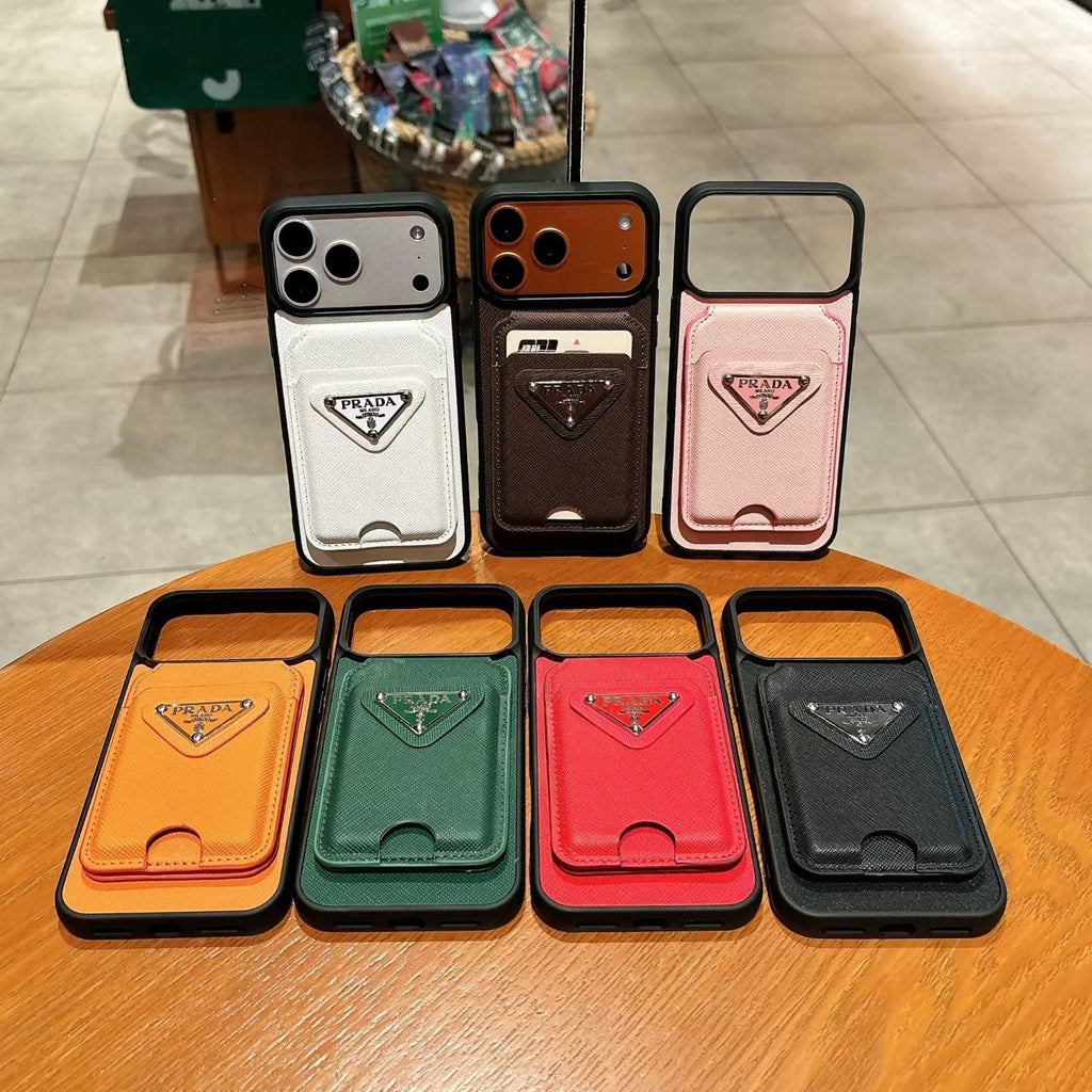 Premium Fashion iPhone Case with Prada-Style Logo Design