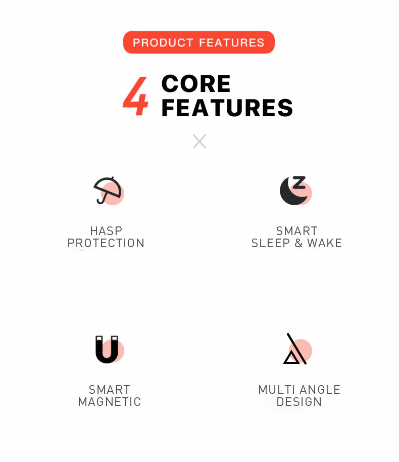 Magnetic Smart Case for iPad Pro/Air/Mini (9th–11th Gen, M2/M3/M4, A16/A17)