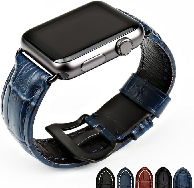 Crocodile Genuine Leather Strap for Apple Watch Ultra/Series 1–8 (38–49mm)