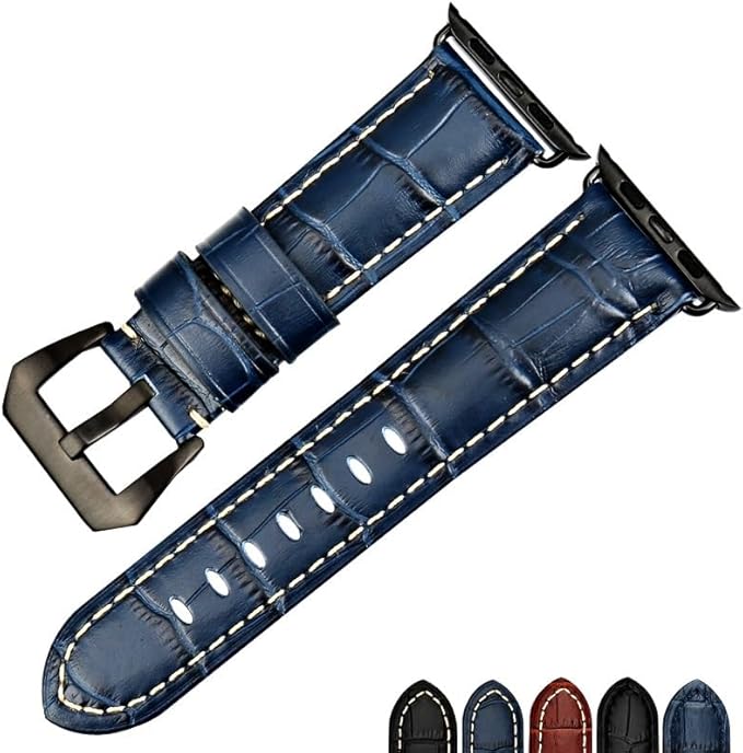 Crocodile Genuine Leather Strap for Apple Watch Ultra/Series 1–8 (38–49mm)