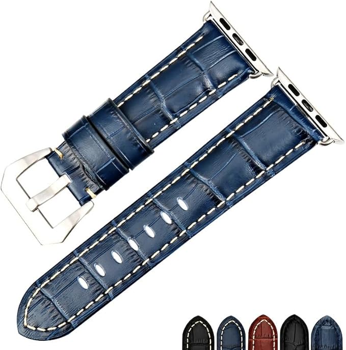 Crocodile Genuine Leather Strap for Apple Watch Ultra/Series 1–8 (38–49mm)