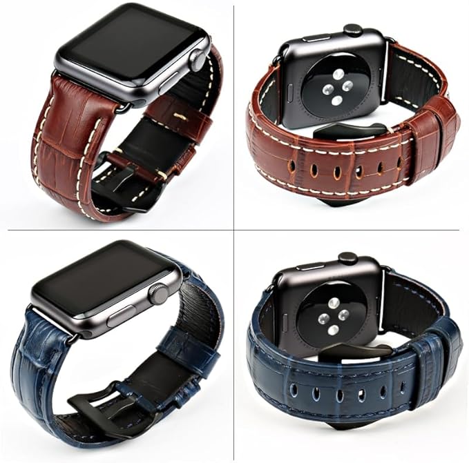 Crocodile Genuine Leather Strap for Apple Watch Ultra/Series 1–8 (38–49mm)