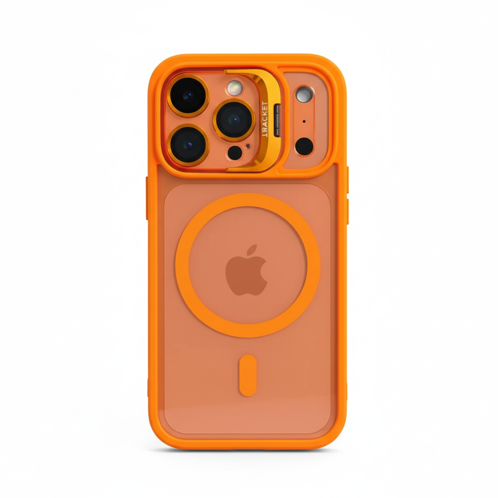 Shockproof Kickstand Orange Case for iPhone 17 / 16 / 15 / 14 / 13 Pro Max