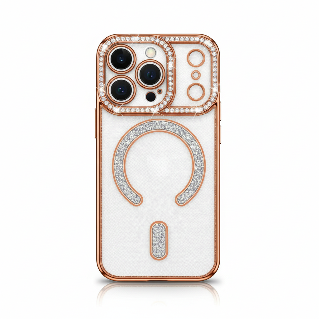 Luxury Bling Diamond Case with Lens Film for iPhone 17 / 16 / 15 / 14 / 13 / 12 / 11 Pro Max