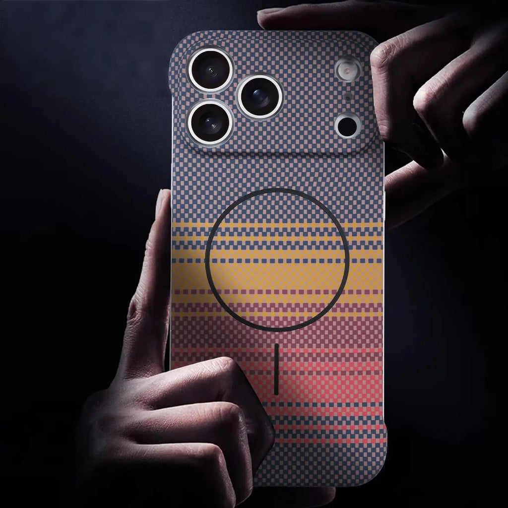 Carbon Fiber Texture Frameless Magsafe Case for iPhone 17 / 16 / 15 / 14 / 13 / 12 Plus / Pro Max