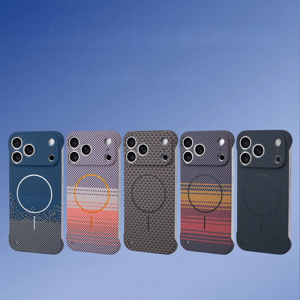Carbon Fiber Texture Frameless Magsafe Case for iPhone 17 / 16 / 15 / 14 / 13 / 12 Plus / Pro Max
