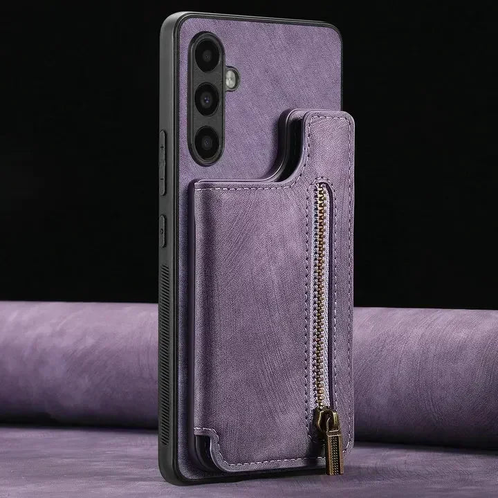 Zipper Wallet Leather Case for Samsung Galaxy A17/A54/A34/A36/A06/A16/A56 – Card Holder Flip Cover
