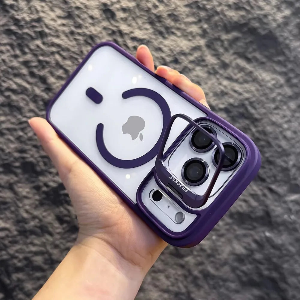 Shockproof Kickstand Orange Case for iPhone 17 / 16 / 15 / 14 / 13 Pro Max