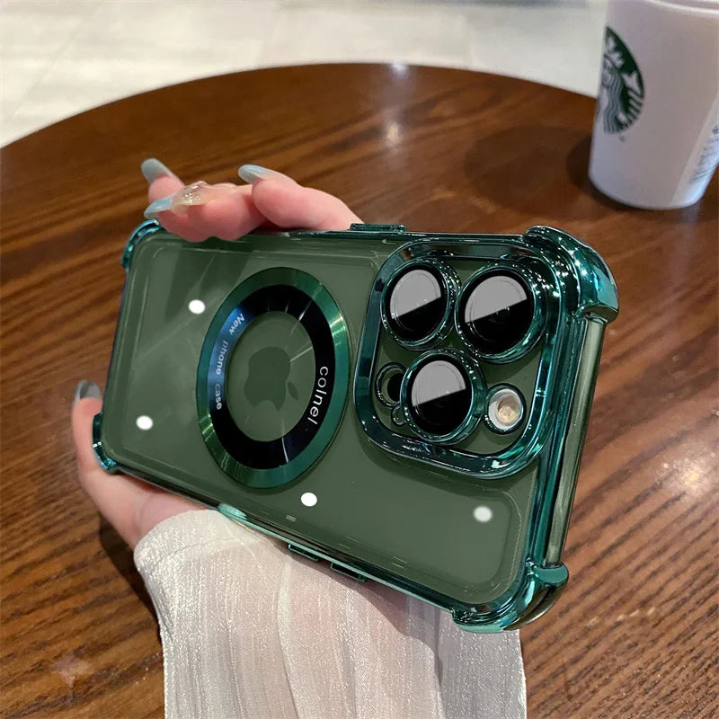 Magsafe Transparent Shockproof Armor Case for iPhone 17 / 16 / 15 / 14 / 13 / 12 / 11 Pro Max / 17 Air