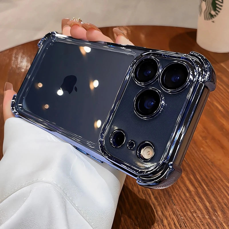 Luxury Electroplate Shockproof Transparent Magsafe Case for iPhone 11 / 12 / 13 / 14 / 15 / 16 / 17