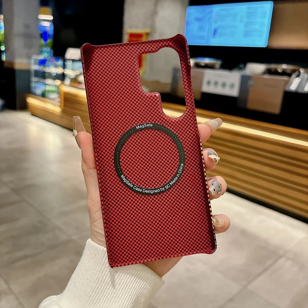 Carbon Wireless Magsafe Case – Samsung S21–S25 Series