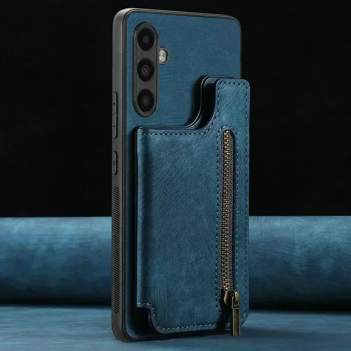 Zipper Wallet Leather Case for Samsung Galaxy A17/A54/A34/A36/A06/A16/A56 – Card Holder Flip Cover