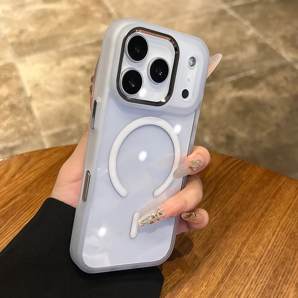 Transparent MagSafe Armor Case for iPhone 11–17 Series