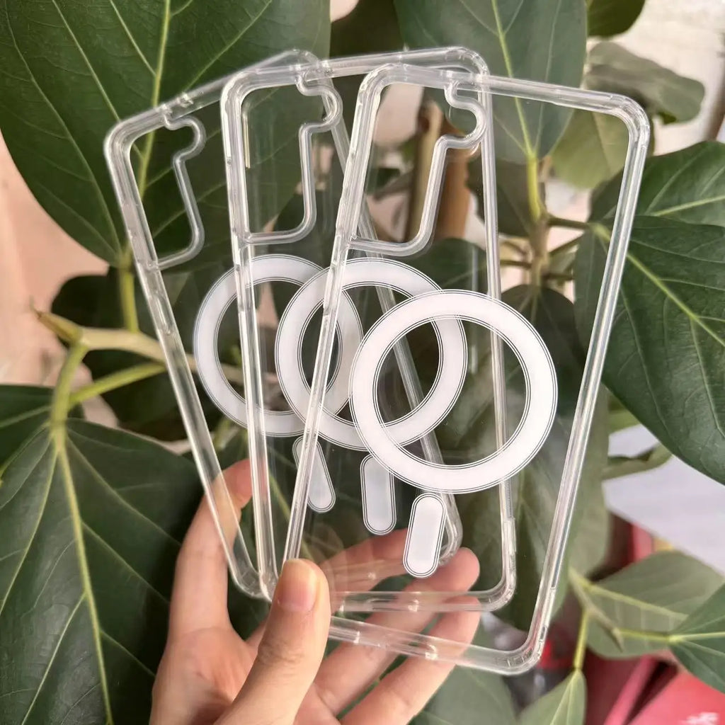 MagSafe Wireless Charging Shockproof Clear Case for Samsung S21–S25 Series