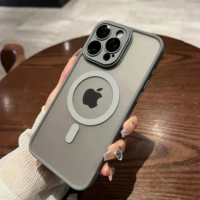 Matte Translucent Magnetic Magsafe Case for iPhone 11 / 12 / 13 / 14 / 15 / 16 / 17 Pro Max / Plus / Air