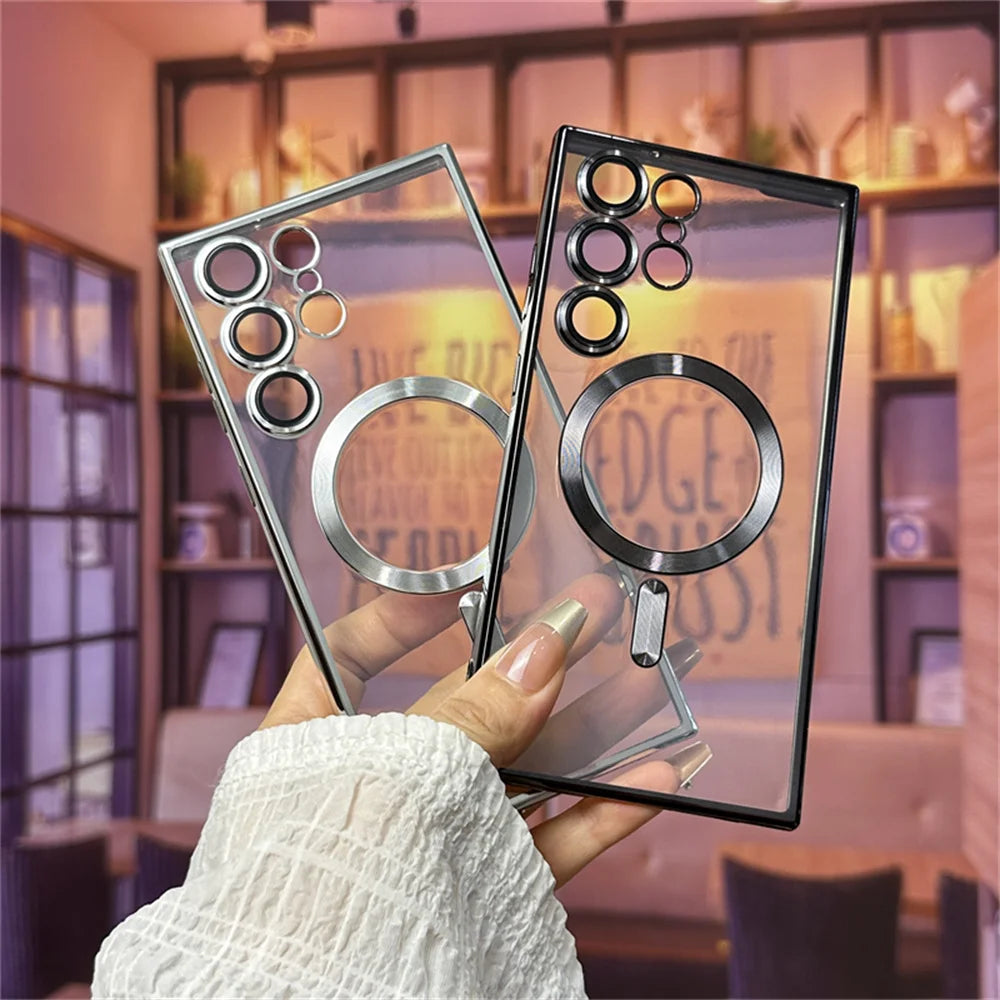 Magnetic Magsafe Metal Case For Samsung Galaxy S25 S24 S23 S22 S21 Series