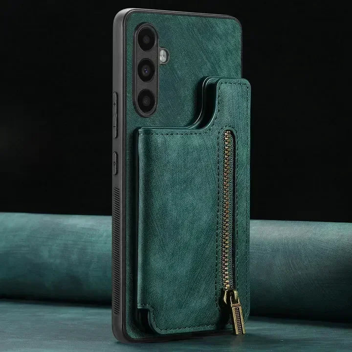 Zipper Wallet Leather Case for Samsung Galaxy A17/A54/A34/A36/A06/A16/A56 – Card Holder Flip Cover