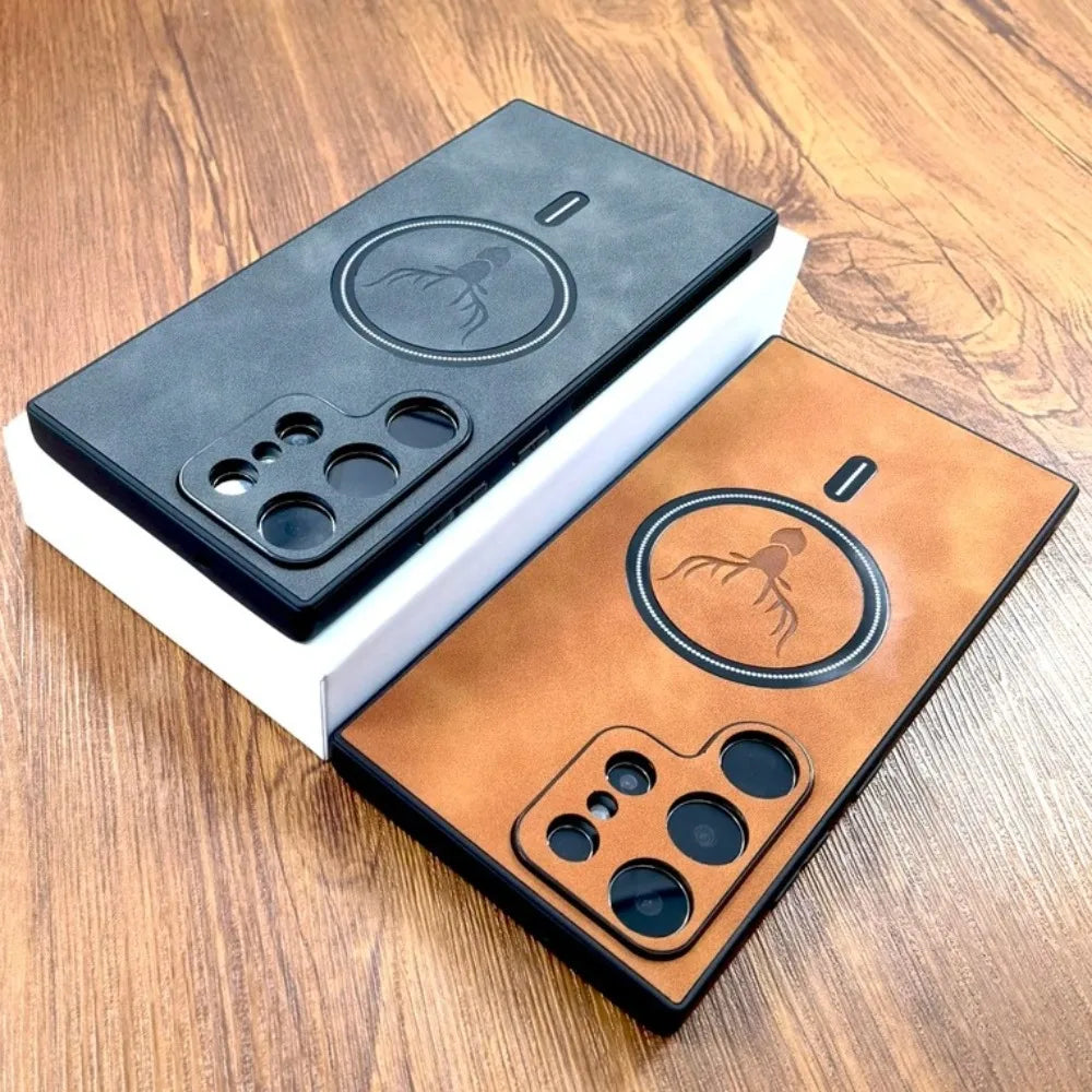 MagSafe Wireless Charging Leather Case for Samsung S24/S23/S22/S21 & Note 20 Series