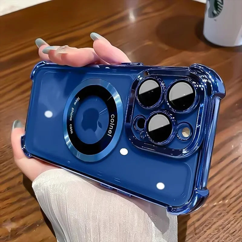 Magsafe Transparent Shockproof Armor Case for iPhone 17 / 16 / 15 / 14 / 13 / 12 / 11 Pro Max / 17 Air