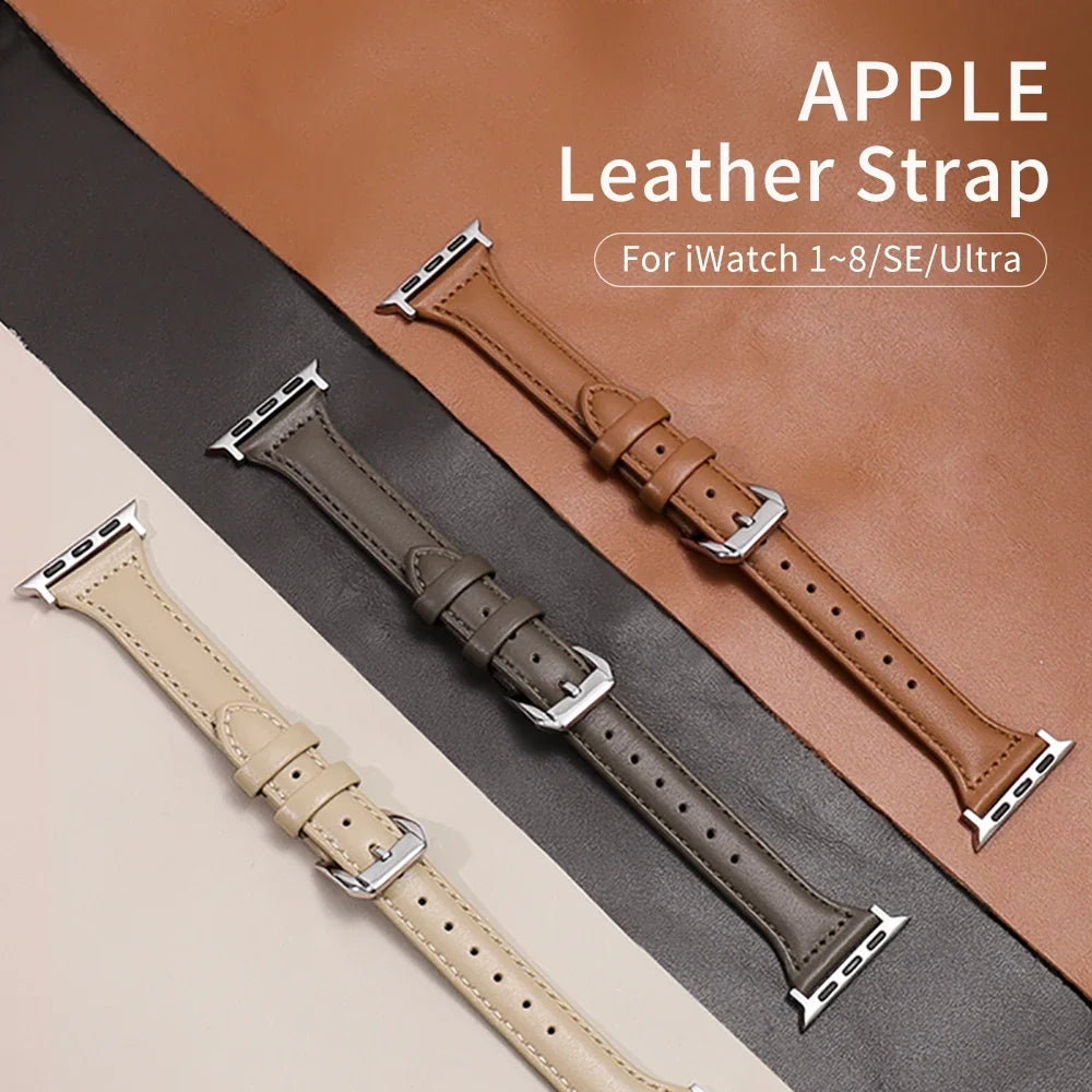Slim Leather Apple Watch Band (All Series)