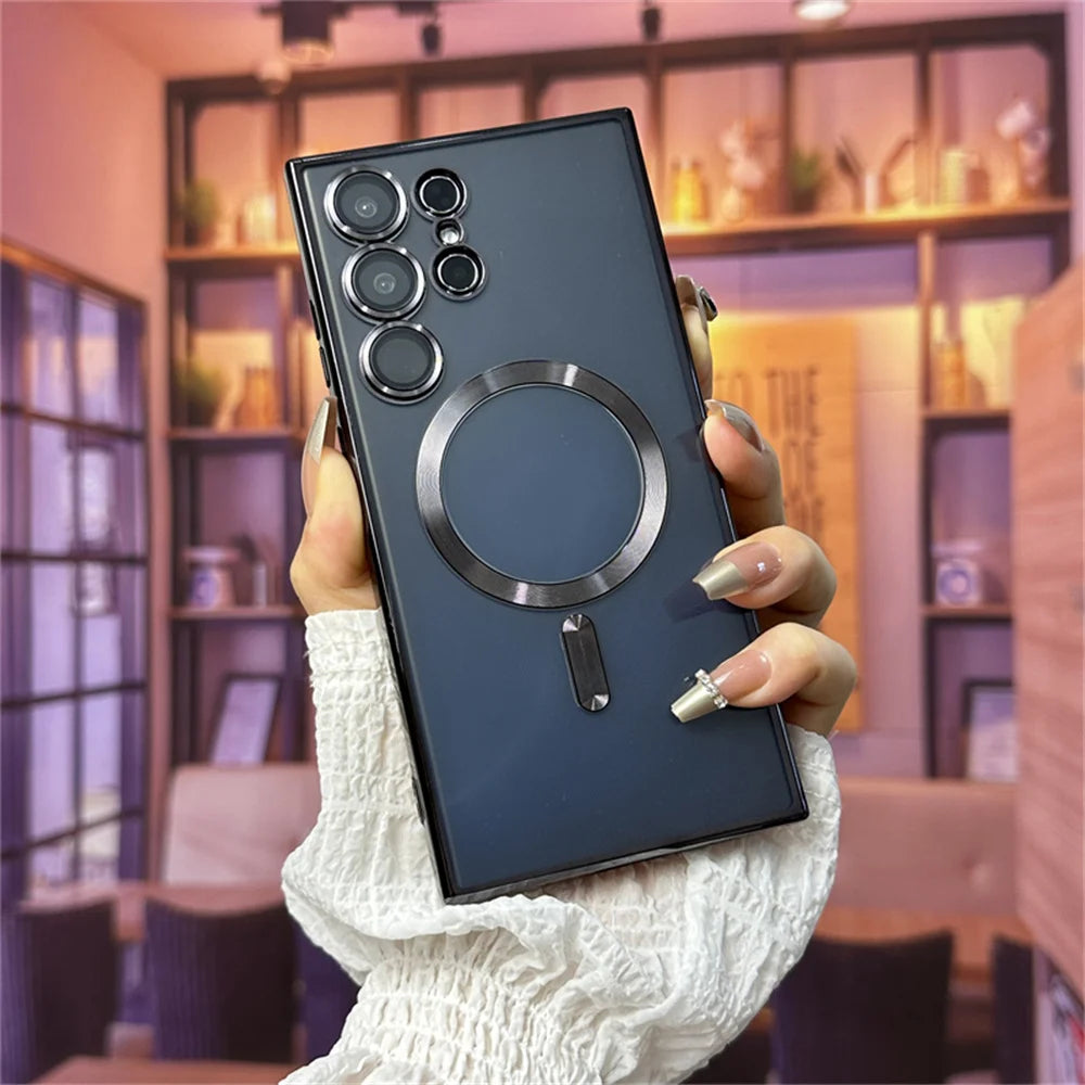 Magnetic Magsafe Metal Case For Samsung Galaxy S25 S24 S23 S22 S21 Series