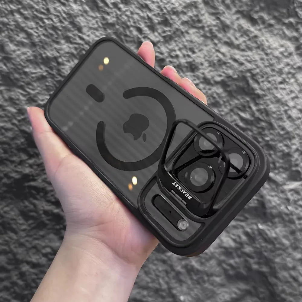 Shockproof Kickstand Orange Case for iPhone 17 / 16 / 15 / 14 / 13 Pro Max