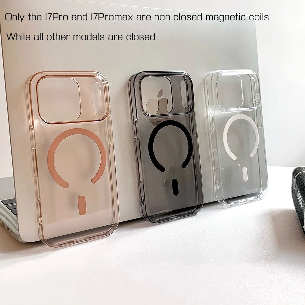 Transparent Hard Clear Magsafe Case for iPhone 12 / 13 / 14 / 15 / 16 / 17 Pro Max / Plus / Air