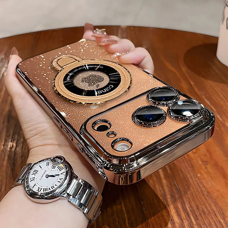 Glitter Magnetic Stand Magsafe Case for iPhone 13 / 14 / 15 / 16 / 17