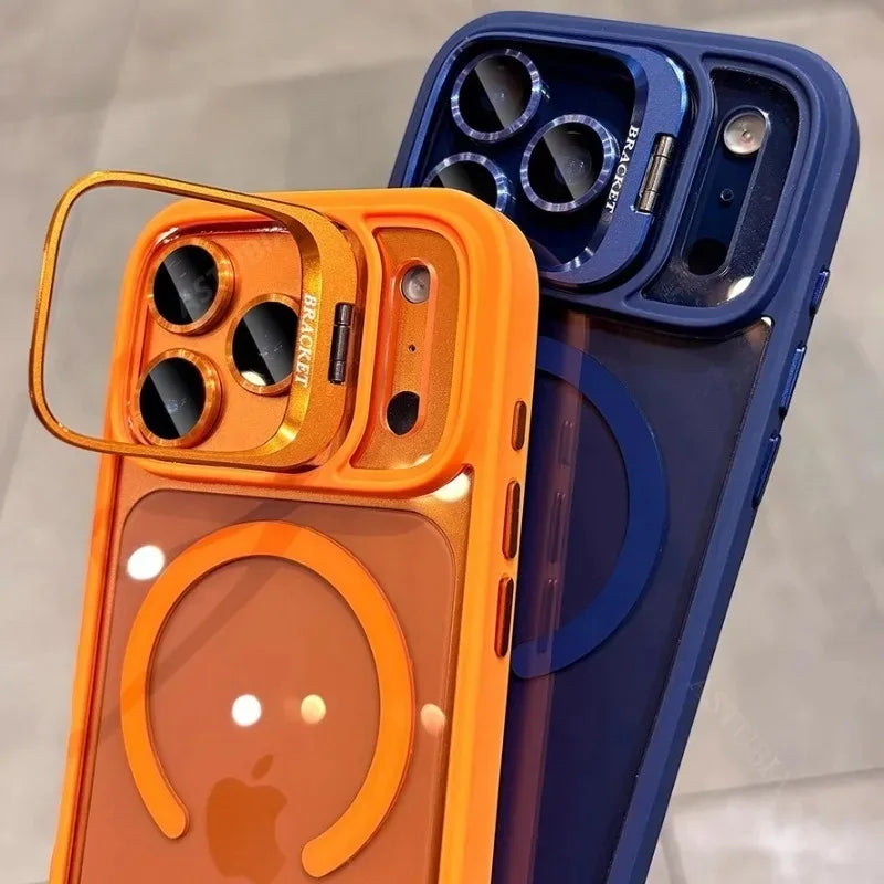 Shockproof Kickstand Orange Case for iPhone 17 / 16 / 15 / 14 / 13 Pro Max