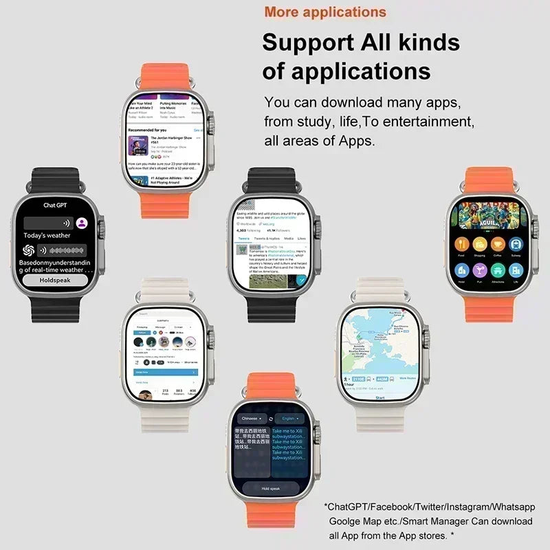 2025 New Original for Apple Watch Ultra Smart Watch Men 32G Memory MP4 Music Video 3D HD Bluetooth Call GPS Tracker smartwatches