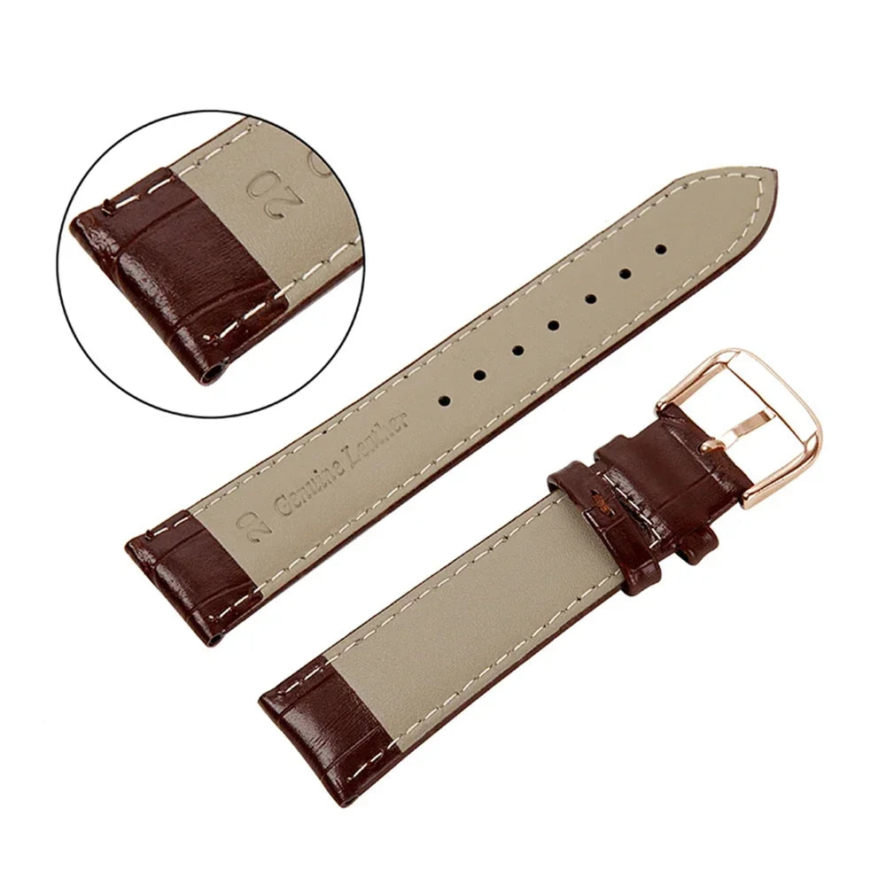 Crocodile Pattern Leather Watch Strap