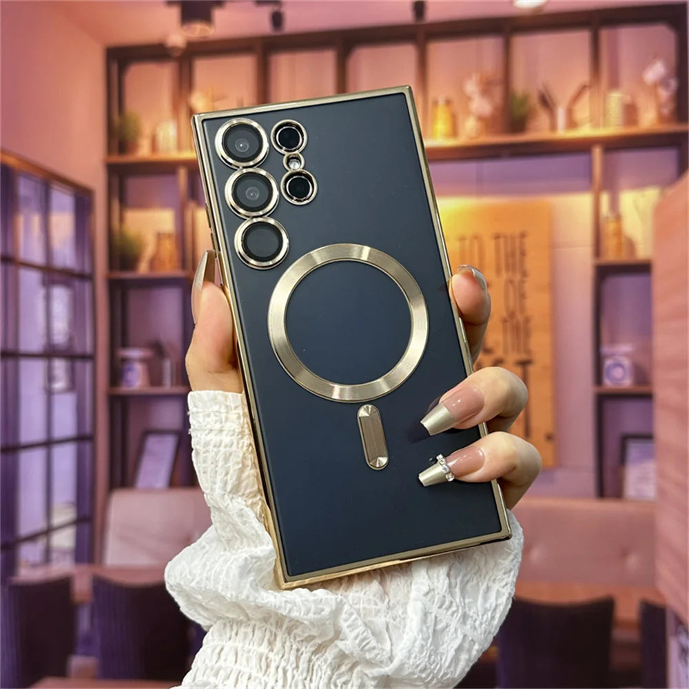 Magnetic Magsafe Metal Case For Samsung Galaxy S25 S24 S23 S22 S21 Series