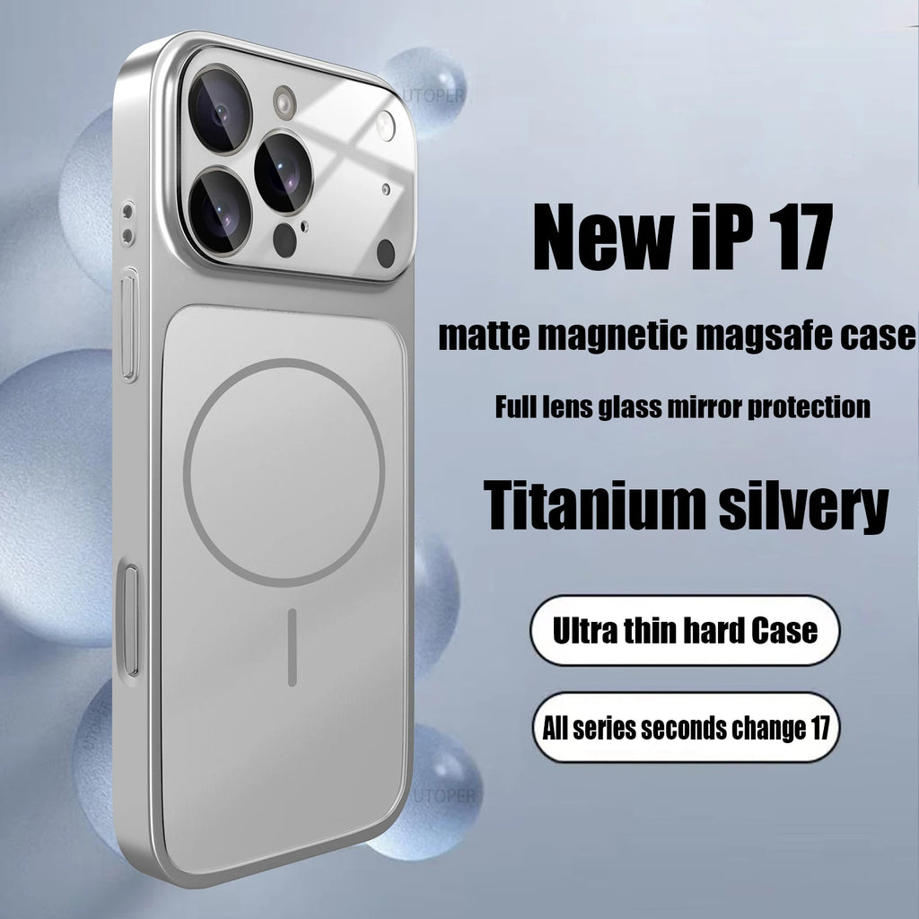 Luxury Magsafe Glass Frame Case for iPhone 13 / 14 / 15 / 16 / 17