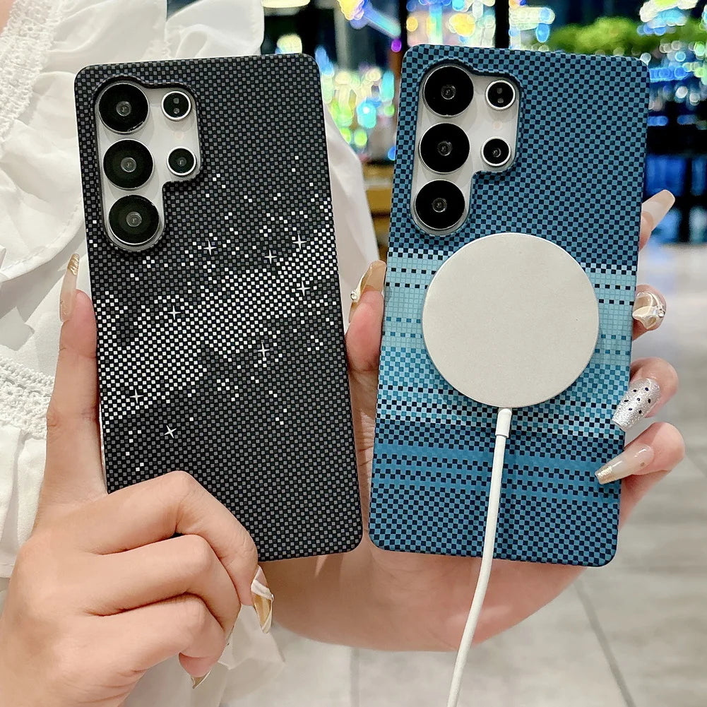 Carbon Wireless Magsafe Case – Samsung S21–S25 Series