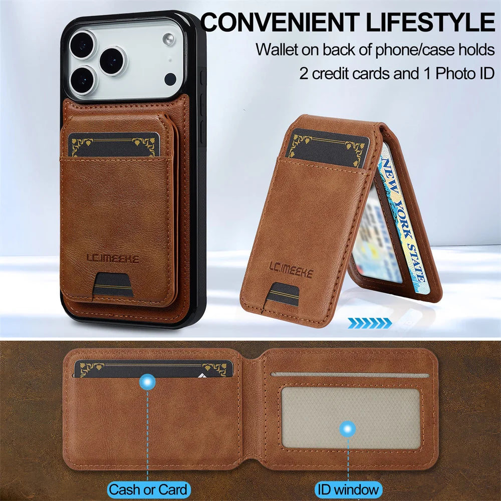 Detachable Card Magnetic Leather Phone Case for IPhone 17 Air 16E 16 15 14 11 Pro Max 13 12 Mini XS XR X 7 8 Plus Slot Wallet