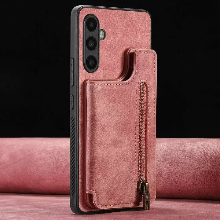 Zipper Wallet Leather Case for Samsung Galaxy A17/A54/A34/A36/A06/A16/A56 – Card Holder Flip Cover
