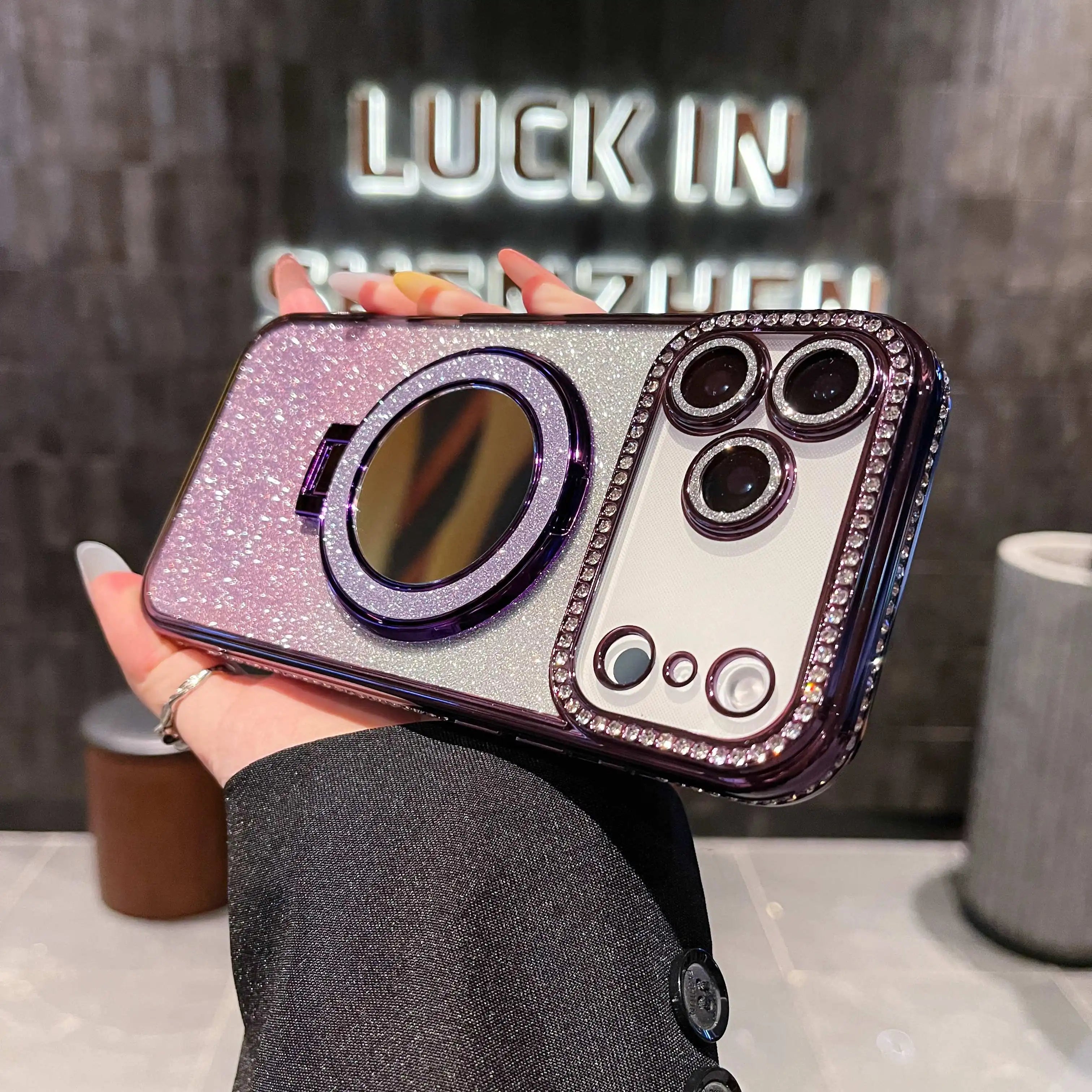 Fashion Glitter Diamond Mirror Case for iPhone 17 / 16 / 15 / 14 / 13 / 12 / 11 Pro Max