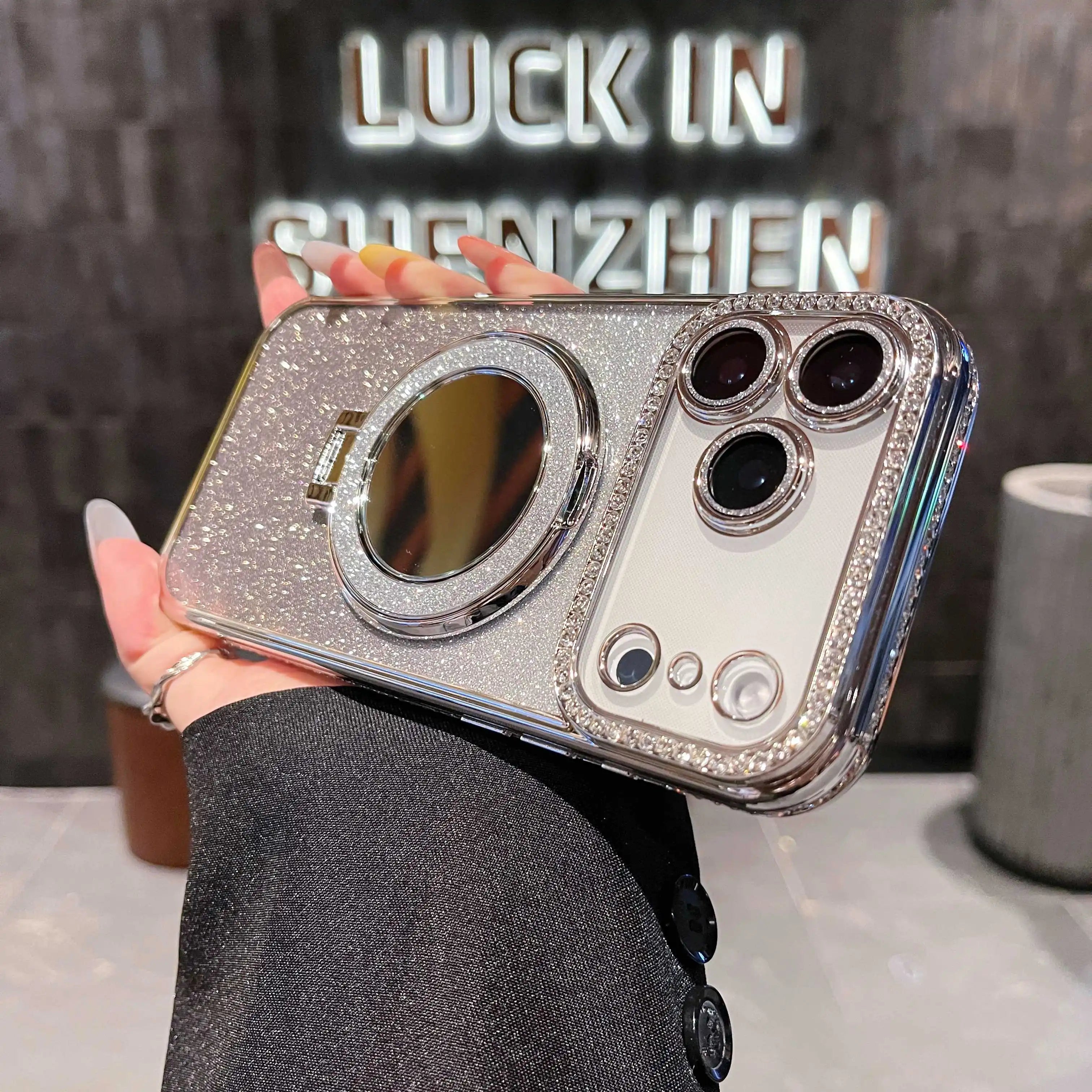 Fashion Glitter Diamond Mirror Case for iPhone 17 / 16 / 15 / 14 / 13 / 12 / 11 Pro Max