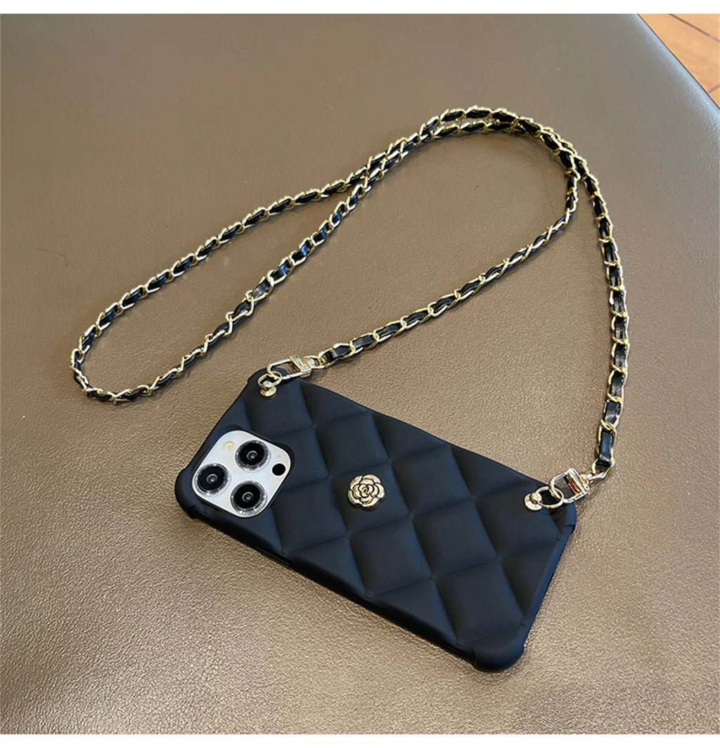 Crossbody Leather Necklace Case for iPhone