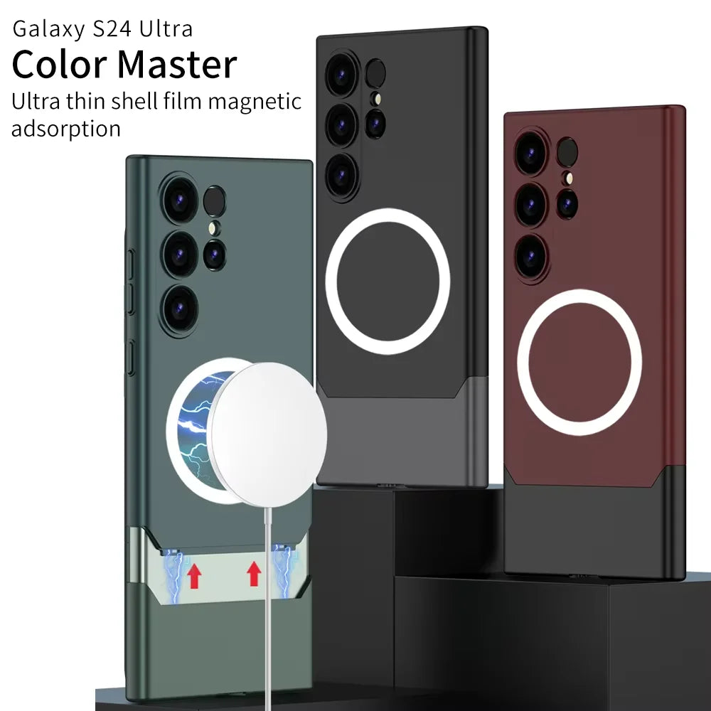 MagSafe Wireless Charging Shockproof Matte Hard Case for Samsung Galaxy S24 Ultra