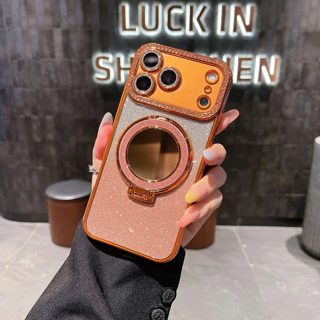 Fashion Glitter Diamond Mirror Case for iPhone 17 / 16 / 15 / 14 / 13 / 12 / 11 Pro Max