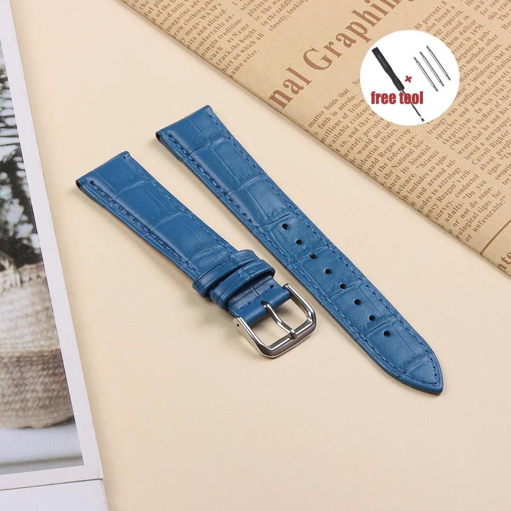 Crocodile Pattern Leather Watch Strap