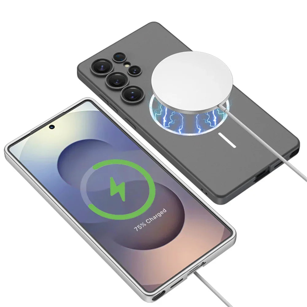 Hard Shell Magnetic MagSafe Case for Samsung S25 Ultra – Wireless Charging Protective Cover